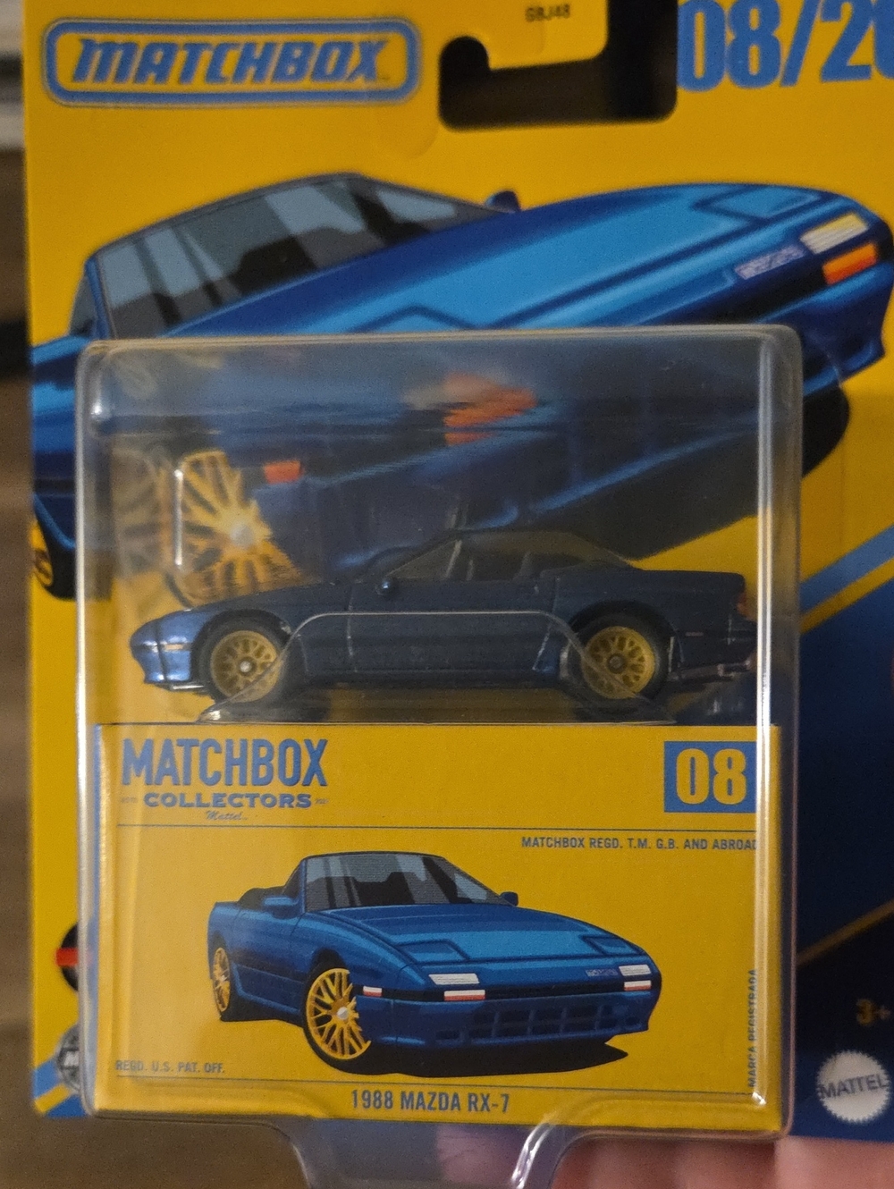 Match Blue 1988 Mazda RX-7 Die-Cast Toy Car
